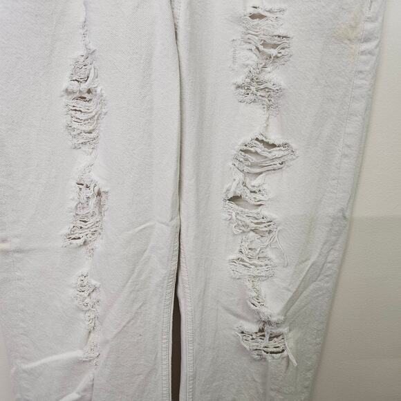 Aeropostale 90s Baggy Distressed White Denim Size 12R - Picture 2 of 6